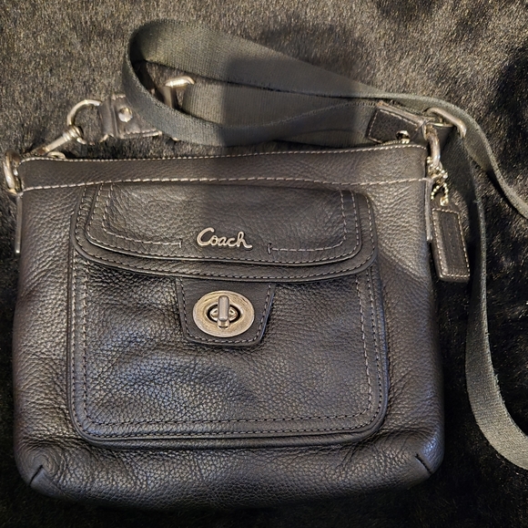 Coach Handbags - Coach Penelope Turn Lock Crossbody Black Leather